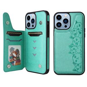 huismerk Zes katten embossing patroon shockproof telefooncase voor iphone 13 pro max