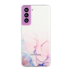 huismerk Voor Samsung Galaxy S22 + 5G Hollow Marble Pattern TPU PRECIEF GATTE TELEFOONSCHAPPELE CASE (PINK)