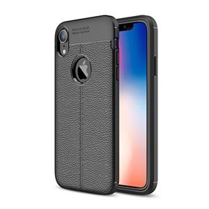 huismerk Litchi textuur TPU Case voor iPhone X / XS (zwart)