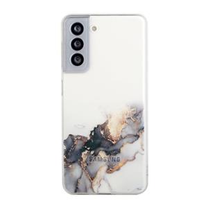 huismerk Voor Samsung Galaxy S22 + 5G Hollow Marmeren Patroon TPU precieze gat telefoon beschermhoes