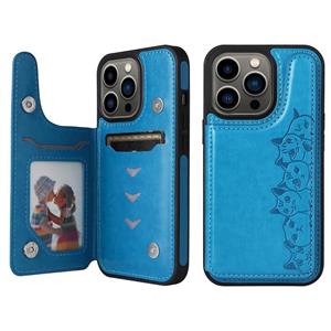 huismerk Zes katten embossing patroon shockproof telefooncase voor iphone 13 pro