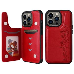 huismerk Zes katten embossing patroon shockproof telefooncase voor iphone 13 pro