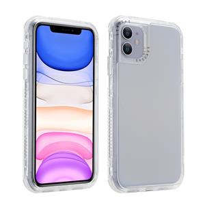 huismerk Voor iPhone 12 3 In 1 Dreamland PC + TPU Solid Color Transparent Border Protective Case(Zilver)