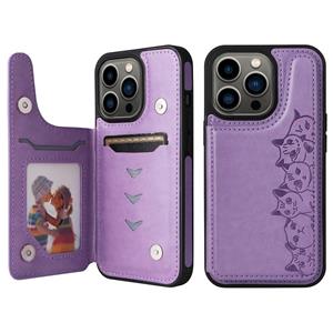 huismerk Zes katten embossing patroon shockproof telefooncase voor iphone 13 pro