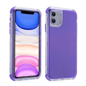 huismerk Voor iPhone 12 3 In 1 Dreamland PC + TPU Solid Color Transparent Border Protective Case(Paars)