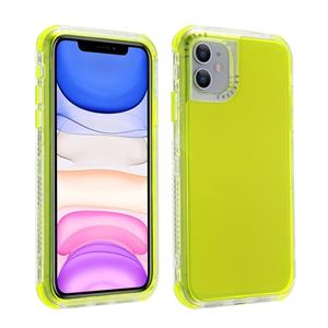 huismerk Voor iPhone 12 mini 3 In 1 Dreamland PC + TPU Solid Color Transparent Border Protective Case(Geel)