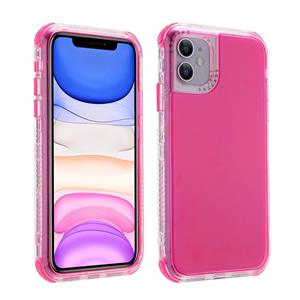 huismerk Voor iPhone 12 mini 3 In 1 Dreamland PC + TPU Solid Color Transparent Border Beschermhoes (Roze)