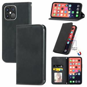 huismerk Voor iPhone 13 Pro Retro Skin Feel Business Magnetic Horizontal Flip Leren Case met Houder & Card Slots & Portemonnee & Fotolijst (Zwart)