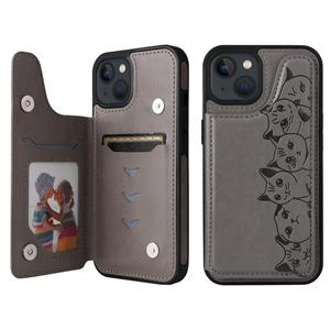 huismerk Zes katten embossing patroon shockproof telefooncase voor iphone 13