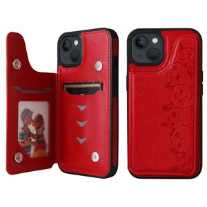 huismerk Zes katten embossing patroon shockproof telefooncase voor iphone 13