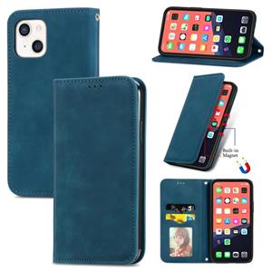 huismerk Voor iPhone 13 Retro Skin Feel Business Magnetische Horizontale Flip Lederen Case met Houder & Card Slots & Portemonnee & Fotolijst