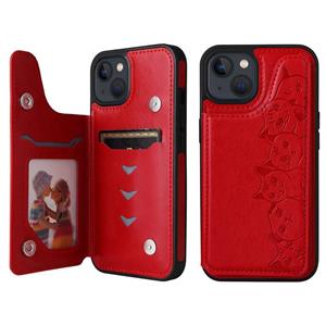 huismerk Zes katten embossing patroon shockproof telefooncase voor iphone 13 mini