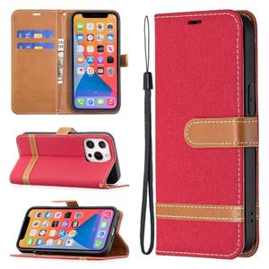 huismerk Kleur bijpassende Denim Textuur Horizontale Flip Leren Case met Houder & Card Slots & Wallet & Lanyard voor iPhone 13 Mini