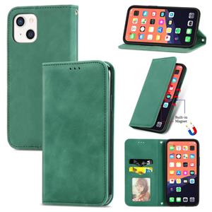 huismerk Voor iPhone 13 Retro Skin Feel Business Magnetic Horizontal Flip Lederen Case met Houder & Card Slots & Portemonnee & Fotolijst