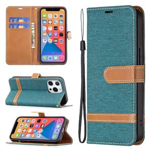 huismerk Kleur bijpassende Denim Textuur Horizontale Flip Leren Case met Houder & Card Slots & Wallet & Lanyard voor iPhone 13 Mini