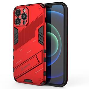 huismerk Punk Armor 2 in 1 pc + TPU-telefooncase met onzichtbare houder voor iPhone 13 Pro