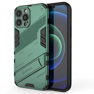 huismerk Punk Armor 2 in 1 pc + TPU-telefoonhoesje met onzichtbare houder voor iPhone 13 Pro