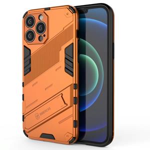 huismerk Punk Armor 2 in 1 pc + TPU-telefoonhoesje met onzichtbare houder voor iPhone 13 Pro