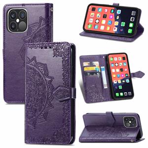 huismerk Voor iPhone 13 Pro Max Mandala Bloem reliëf horizontale flip lederen tas met houder en drie kaart slots & portemonnee & lanyard