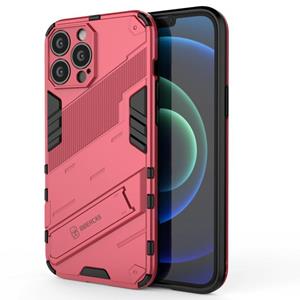 huismerk Punk Armor 2 in 1 pc + TPU-telefooncase met onzichtbare houder voor iPhone 13 Pro