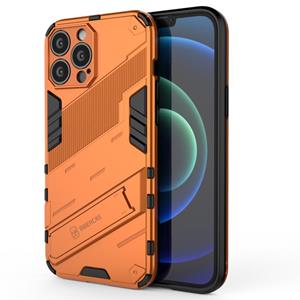 huismerk Punk Armor 2 in 1 pc + TPU-telefoonhoesje met onzichtbare houder voor iPhone 13 Pro Max