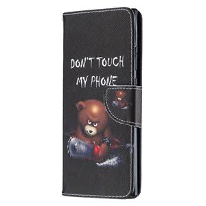 huismerk Voor Samsung Galaxy Note 20 Ultra gekleurd tekenpatroon horizontale flip lederen hoes met houder & kaartslots & portemonnee(Bear)