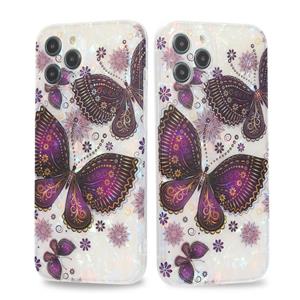 huismerk Butterfly Shell Colorful Series Patroon IMD TPU Shockproof Case voor iPhone 13 Pro Max