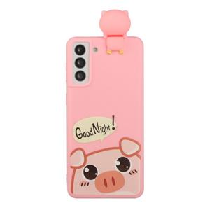 huismerk Voor Samsung Galaxy S22 5G Schokbestendige Cartoon TPU Telefoonhoes (schattig varken)