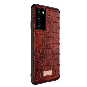 Voor Samsung Galaxy Note20 Ultra SULADA Schokbestendige TPU + Handgemaakte lederen hoes (koffie)