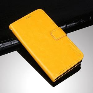 Idewei Crazy Horse Texture Horizontal Flip Leather Case with Holder & Card Slots & Wallet For Huawei P50 Pro(Yellow)