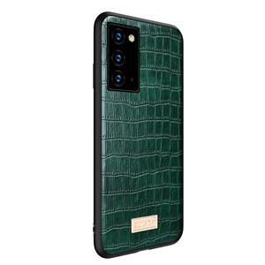 Voor Samsung Galaxy Note20 Ultra SULADA Schokbestendige TPU + Handgemaakte lederen hoes (groen)