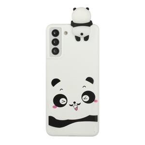 huismerk Voor Samsung Galaxy S22 + 5G Schokbestendig Cartoon TPU Telefoonhoes (Verlegen Panda)