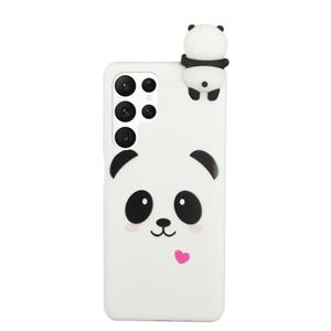 huismerk Voor Samsung Galaxy S22 Ultra 5G Schokbestendig Cartoon TPU Telefoonhoes (White Panda)