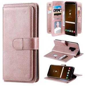 huismerk Voor Samsung Galaxy S9+ Multifunctionele Magnetische Koperen gesp Horizontale Flip Solid Color lederen kast met 10 Card Slots & Wallet & Holder & Phot