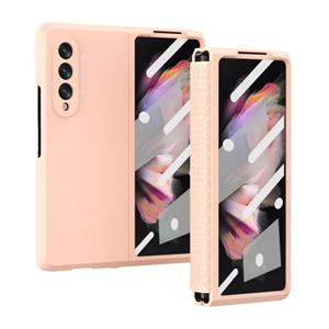 huismerk For Samsung Galaxy Z Fold3 5G 360 Full Body TPU Hinge Flip Phone Case(Pink)