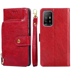 huismerk Voor Oppo A94 5G / F19 PRO + 5G Zipper Bag PU + TPU Horizontale Flip Lederen Case met Houder & Card Slot & Portemonnee & Lanyard