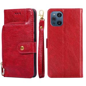 huismerk Voor Oppo Vind X3 / X3 Pro Zipper Bag PU + TPU Horizontale Flip Lederen Case met Houder & Card Slot & Portemonnee & Lanyard