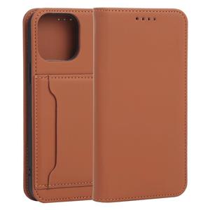 huismerk Sterke Magnetm Schokbestendige Horizontale Flip Vloeistof Voel Lederen Case met Houder & Card Slots & Portemonnee voor iPhone 13 Pro Max (Brown)