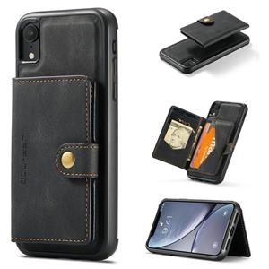 huismerk JEEHOOD Retro Magnetische Afneembare Beschermhoes met Portemonnee & Kaartsleuf & Houder Voor iPhone XR (Zwart)