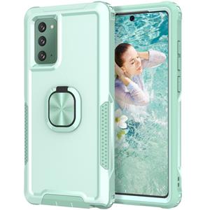 huismerk Voor Samsung Galaxy Note20 3 in 1 pc + TPU-telefoonhoesje met ringhouder