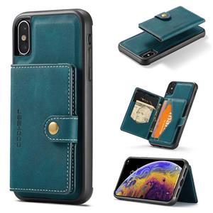 huismerk JEEHOOD Retro Magnetische Afneembare Beschermhoes met Portemonnee & Kaartsleuf & Houder Voor iPhone XS Max(Blauw)