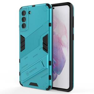 huismerk Voor Samsung Galaxy S21 + 5G Punk Armor 2 in 1 PC + TPU Schokbestendig hoesje met onzichtbare houder (blauw)