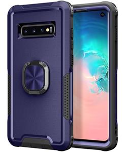 huismerk Voor Samsung Galaxy S10 3 in 1 pc + TPU-telefooncase met ringhouder