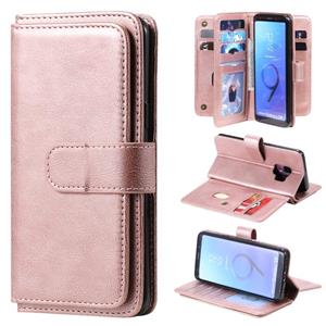 huismerk Voor Samsung Galaxy S9 Multifunctionele Magnetische Koperen gesp Horizontale Flip Solid Color lederen koffer met 10 Card Slots & Wallet & Holder & Pho