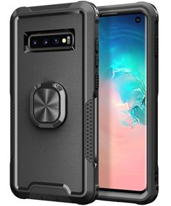 huismerk Voor Samsung Galaxy S10 3 in 1 pc + TPU-telefooncase met ringhouder