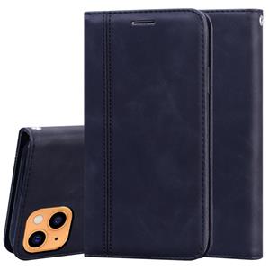 huismerk Frosted Business Magnetic Horizontal Flip PU Lederen Case met Houder & Card Slot & Lanyard voor iPhone 13 (Zwart)