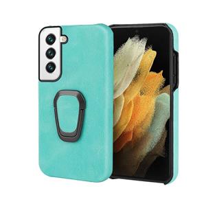 huismerk Ringhouder PU-telefooncase voor Samsung Galaxy S22 5G (Mint Green)