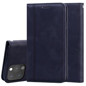 huismerk Frosted Business Magnetic Horizontal Flip PU lederen tas met houder & kaart slot & lanyard voor iphone 13 pro