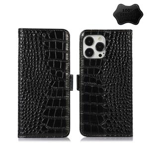 huismerk Crocodile Top Layer koeienhuid lederen telefoonhoesje voor iphone 13 pro