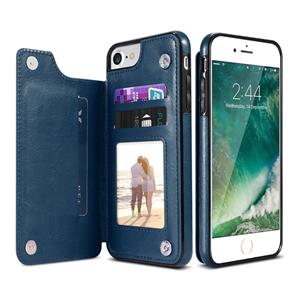 huismerk Retro PU lederen case multi kaarthouders telefoon gevallen voor iPhone 6 6s 7 8 plus 5S SE iPhone X XS Max XR Samsung S7 S8 S9 S10 voor iPhone XR (b